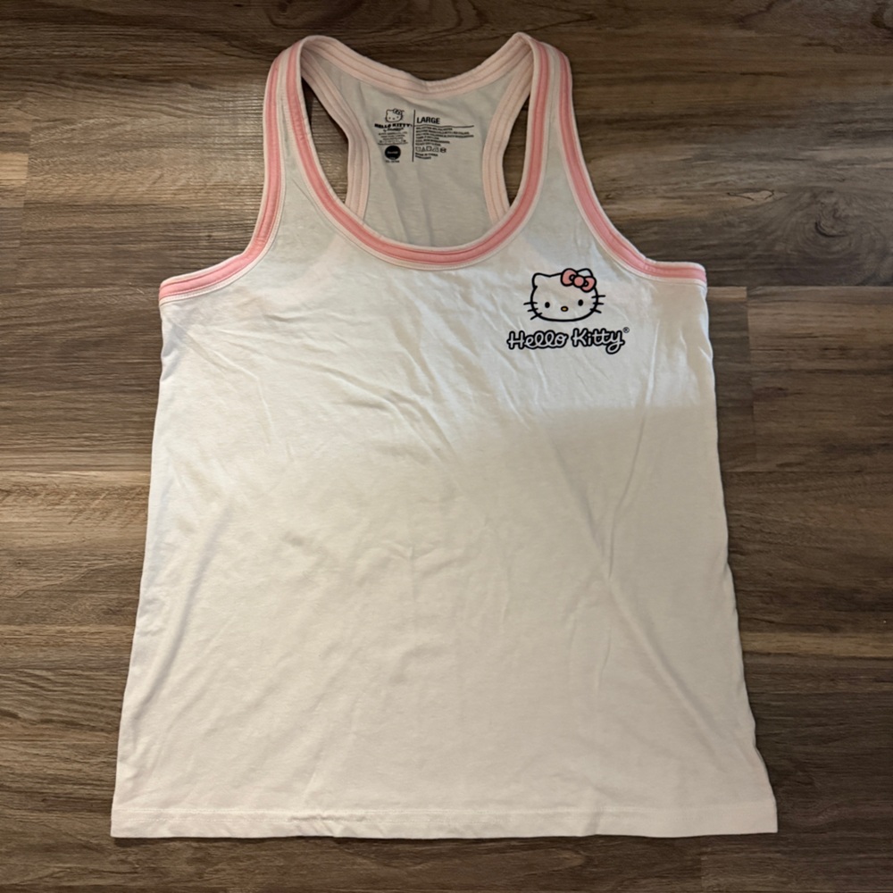 Hello Kitty White and Pink Tank Top